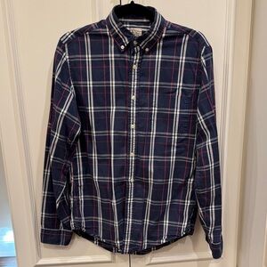 Men's Navy Plaid Shirt